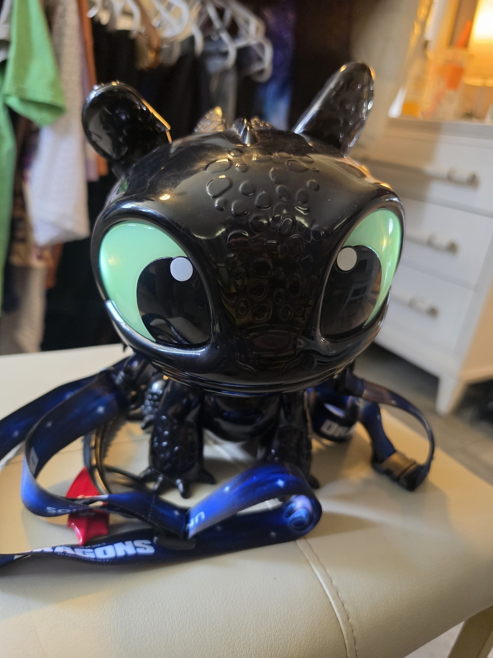 Universal Black Dragon Figurine with Green Eyes